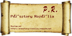 Pásztory Rozália névjegykártya